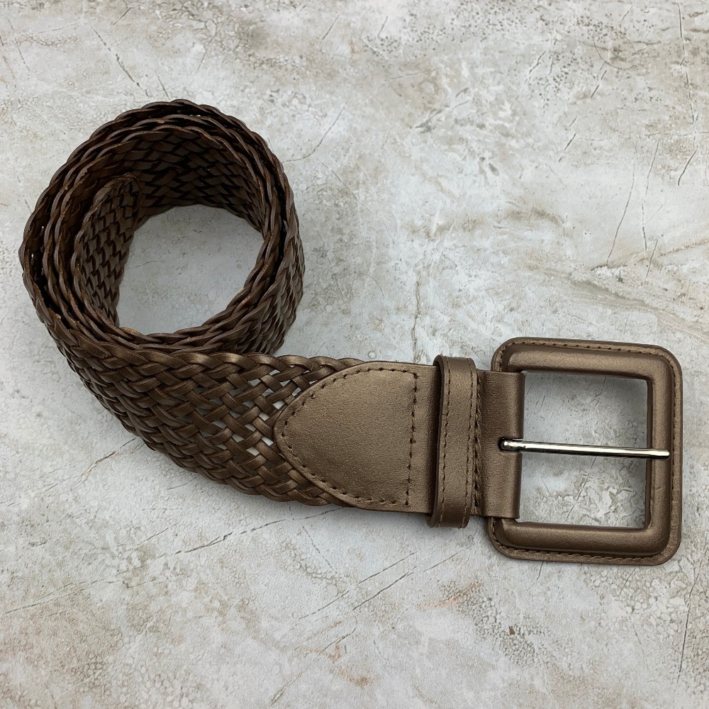 NY&CO — BONDED LEATHER — Woven Braided Belt — S/M